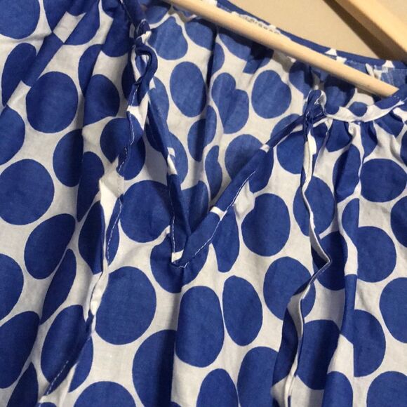 Larsen Gray Blue Polka Dot Blouse - Size Large - Picture 9 of 10